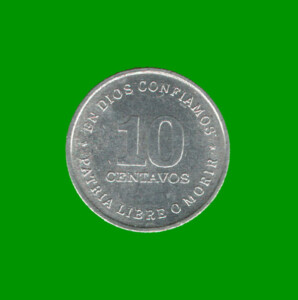 MONEDA DE NICARAGUA 10 CENTAVOS, AÑO 1987, ESTADO USADA.-