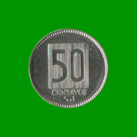 MONEDA DE ECUADOR 50 CENTAVOS, AÑO 1988, ESTADO NUEVA.-
