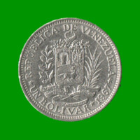 MONEDA DE VENEZUELA 1 BOLIVAR, AÑO 1967, ESTADO USADA.-