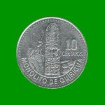 MONEDA DE GUATEMALA 10 CENTAVOS, AÑO 2009, ESTADO USADA.-
