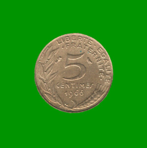MONEDA DE FRANCIA 5 CENTAVOS, AÑO 1966, ESTADO USADA.-