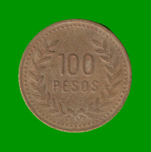 MONEDA DE COLOMBIA $ 100 PESOS, AÑO 1993, ESTADO USADA.-