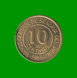 MONEDA DE PERU 10 CENTIMOS, AÑO 1986, ESTADO USADA.-