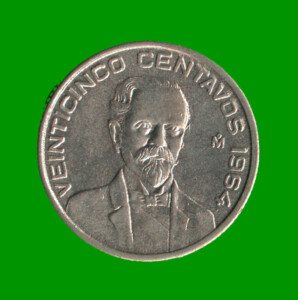MONEDA DE MEXICO 25 CENTAVOS, AÑO 1964, ESTADO USADA.-