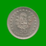 MONEDA DE URUGUAY 50 CENTECIMOS, AÑO 1960, ESTADO USADA.-
