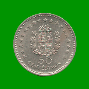MONEDA DE URUGUAY 50 CENTECIMOS, AÑO 1960, ESTADO USADA.-