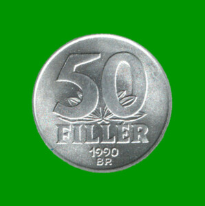 MONEDA DE HUNGRIA 50 FILLER, AÑO 1990, ESTADO NUEVA.-