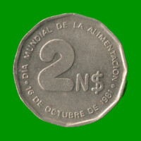 MONEDA DE URUGUAY  2 NUEVOS PESOS, CONMEMORATIVA, AÑO 1981, ESTADO USADA.-
