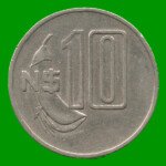 MONEDA DE URUGUAY  10 NUEVOS PESOS, AÑO 1981, ESTADO USADA.-