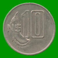 MONEDA DE URUGUAY  10 NUEVOS PESOS, AÑO 1981, ESTADO USADA.-