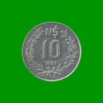 MONEDA DE URUGUAY  10 NUEVOS PESOS, AÑO 1989, ESTADO USADA.-