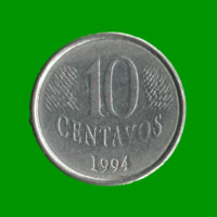 MONEDA DE BRASIL 10 CENTAVOS, AÑO 1994 ESTADO USADA.-
