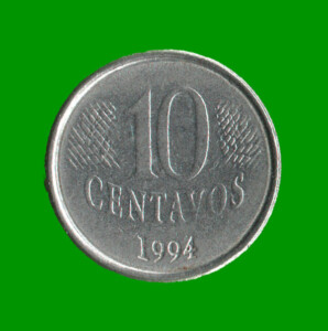 MONEDA DE BRASIL 10 CENTAVOS, AÑO 1994 ESTADO USADA.-