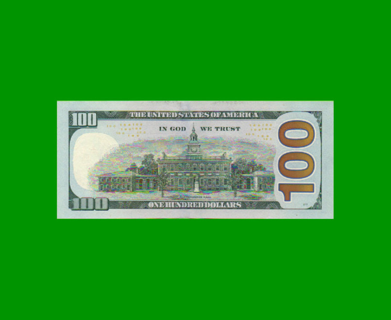 REPOSICION BILLETE DE EE UU 100 DOLARES, SELLO VERDE, PICK NEW, ESTADO SIN CIRCULAR.- - Imagen 2