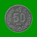 MONEDA DE URUGUAY  50 NUEVOS PESOS, AÑO 1989, ESTADO USADA.-