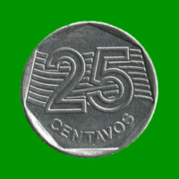 MONEDA DE BRASIL 25 CENTAVOS, AÑO 1994 ESTADO USADA.-