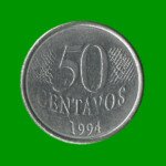 MONEDA DE BRASIL 50 CENTAVOS, AÑO 1994 ESTADO USADA.-