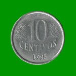 MONEDA DE BRASIL 10 CENTAVOS, AÑO 1995 ESTADO USADA.-