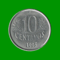 MONEDA DE BRASIL 10 CENTAVOS, AÑO 1995 ESTADO USADA.-