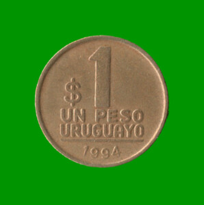 MONEDA DE URUGUAY $ 1,00 , AÑO 1994, ESTADO USADA.-