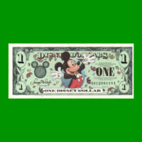 BILLETE DE EEUU DISNEY 1 DOLAR, FANTASIA, AÑO 2000, ESTADO SIN CIRCULAR.-