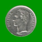 MONEDA DE VENEZUELA 1 BOLIVAR, AÑO 1977, ESTADO USADA.- - Imagen 2