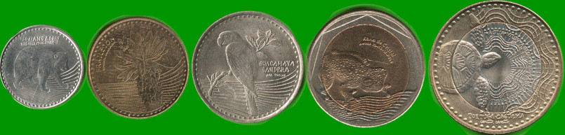 COLOMBIA SET DE CINCO MONEDAS 50, 100, 200, 500 Y 1.000 PESOS, AÑO 2012/ 2013, ESTADO NUEVAS.- - Imagen 2