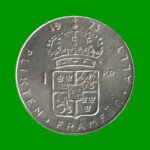 MONEDA DE SUECIA 1 CORONA, AÑO 1973, ESTADO USADA.-
