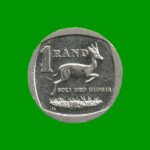 MONEDA DE SUDAFRICA 1 RAND, AÑO 2007, ESTADO USADA.-