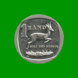 MONEDA DE SUDAFRICA 1 RAND, AÑO 2007, ESTADO USADA.-