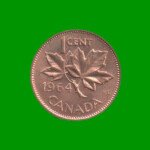MONEDA DE CANADA 1 CENTAVO, AÑO 1964, ESTADO USADA.-