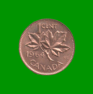 MONEDA DE CANADA 1 CENTAVO, AÑO 1964, ESTADO USADA.-