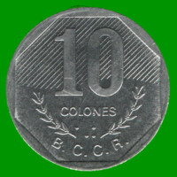 MONEDA DE COSTA RICA 10 COLONES, AÑO 1992, ESTADO USADA.-