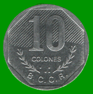 MONEDA DE COSTA RICA 10 COLONES, AÑO 1992, ESTADO USADA.-