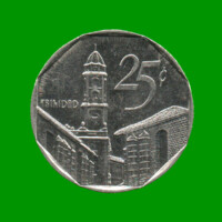 MONEDA DE CUBA 25 CENTAVOS CONVERTIBLES, AÑO 1994, ESTADO USADA.-