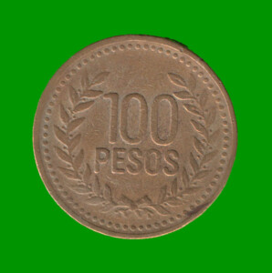 MONEDA DE COLOMBIA $ 100 PESOS, AÑO 1994, ESTADO USADA.-