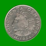 MONEDA DE MEXICO 50 CENTAVOS, AÑO 1964, ESTADO USADA.-