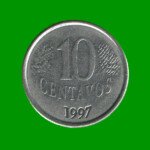 MONEDA DE BRASIL 10 CENTAVOS, AÑO 1997 ESTADO USADA.-