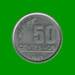 MONEDA DE URUGUAY 50 CENTECIMOS, AÑO 1998, ESTADO USADA.-