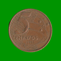 MONEDA DE BRASIL 5 CENTAVOS, AÑO 2001 ESTADO USADA.-