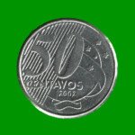 MONEDA DE BRASIL 50 CENTAVOS, AÑO 2002 ESTADO USADA.-