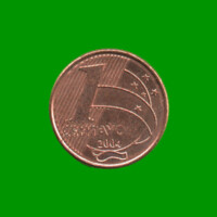 MONEDA DE BRASIL 1 CENTAVO, AÑO 2004 ESTADO USADA.-