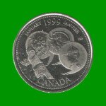 MONEDA DE CANADA 25 CENTAVOS, AÑO 1999, CONMEMORATIVA, ESCULTURA, ESTADO NUEVA.-