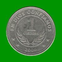 MONEDA DE NICARAGUA 1 CORDOBA, AÑO 2000, ESTADO USADA.-