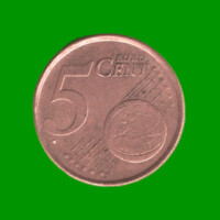MONEDA DE ESPAÑA 5 CENTAVOS DE EURO, AÑO 2000, ESTADO USADA.-