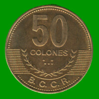 MONEDA DE COSTA RICA 50 COLONES, AÑO 2007, ESTADO USADA.-