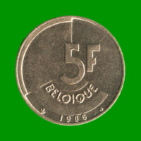 MONEDA DE BELGICA 5 FRANCO, AÑO 1986, ESTADO USADA.-