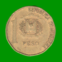 MONEDA DE REPUBLICA DOMINICA 1 PESO, AÑO 1993, ESTADO USADA.-