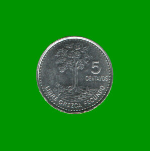 MONEDA DE GUATEMALA 5 CENTAVOS, AÑO 2011, ESTADO USADA.-