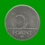 MONEDA DE HUNGRIA 10 FLORINES, AÑO 1994, ESTADO USADA.-